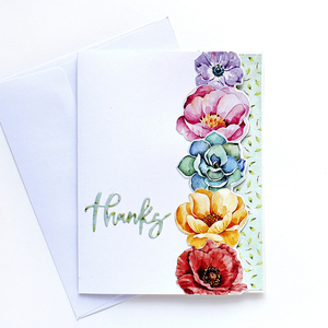 Ευχαριστήρια κάρτα με λουλούδια - επέτειος, γενική χρήση