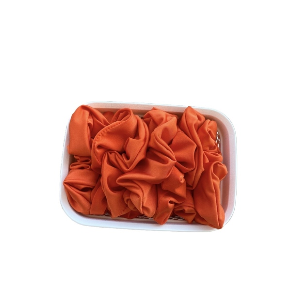 Scrunchie πορτοκαλί - κοκκαλάκι, ύφασμα, απαραίτητα καλοκαιρινά αξεσουάρ, λαστιχάκια μαλλιών - 4