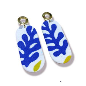 Κρεμαστά σκουλαρίκια Matisse από πολυμερικό πηλό - κοράλλι, πηλός, κρεμαστά, καρφάκι - 3