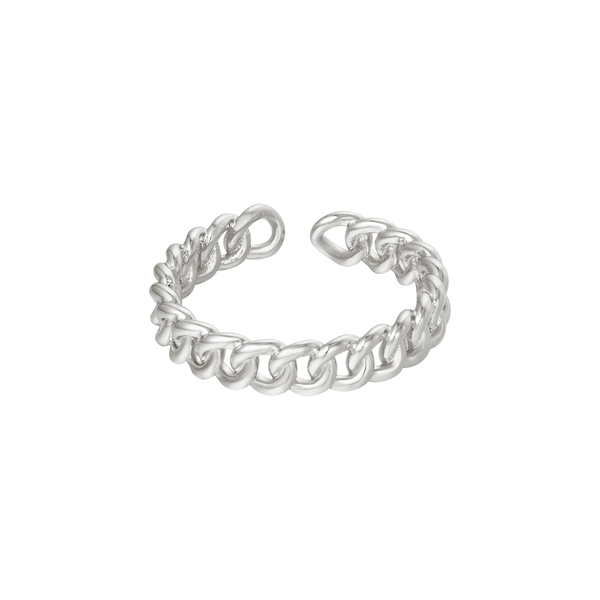 Επάργυρο δαχτυλίδι με σχέδιο αλυσίδα - επάργυρα, βεράκια, ατσάλι, αυξομειούμενα