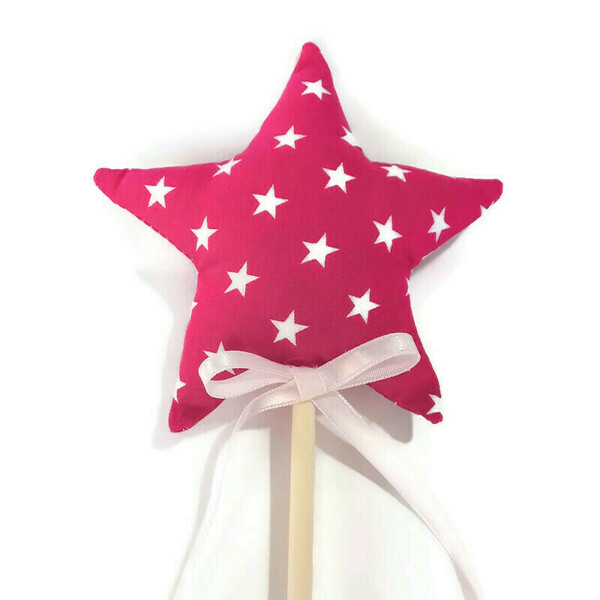 Ραβδάκι νεράιδας με υφασμάτινο αστέρι για πάρτυ - 31 εκ - κορίτσι, νεράιδα, αναμνηστικά - 3