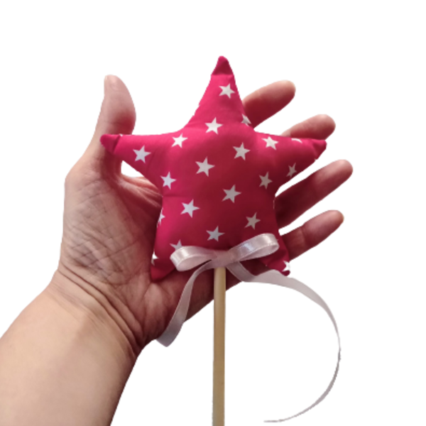Ραβδάκι νεράιδας με υφασμάτινο αστέρι για πάρτυ - 31 εκ - κορίτσι, νεράιδα, αναμνηστικά - 4