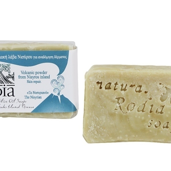 Φυσικό σαπούνι ελαιόλαδου με Ηφαιστειακή Λάβα Νισύρου. Βάρος 90-110γρ. - χεριού, προσώπου, σώματος - 5