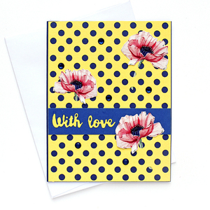 Ευχετήρια κάρτα With love - χαρτί, γενέθλια, ευχετήριες κάρτες
