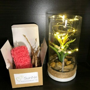 Φυτικό κερί με ανάγλυφα λουλούδια - κερί, αρωματικά κεριά - 2