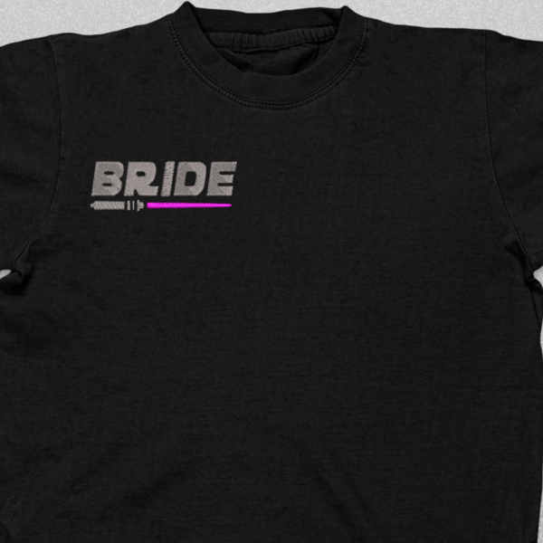 Βαμβακερό μπλουζάκι για Bachelorette party με κεντητό σχέδιο Bride / star wars - κεντητά - 2