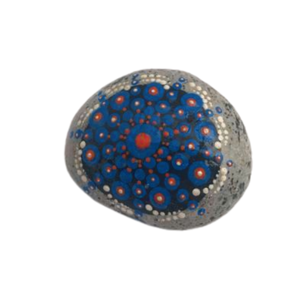 Σετ 2 πετρών, ζωγραφισμένων με τεχνική Mandala /καλοκαίρι/7-8εκ - ζωγραφισμένα στο χέρι, πέτρα, διακοσμητικές πέτρες, σετ δώρου