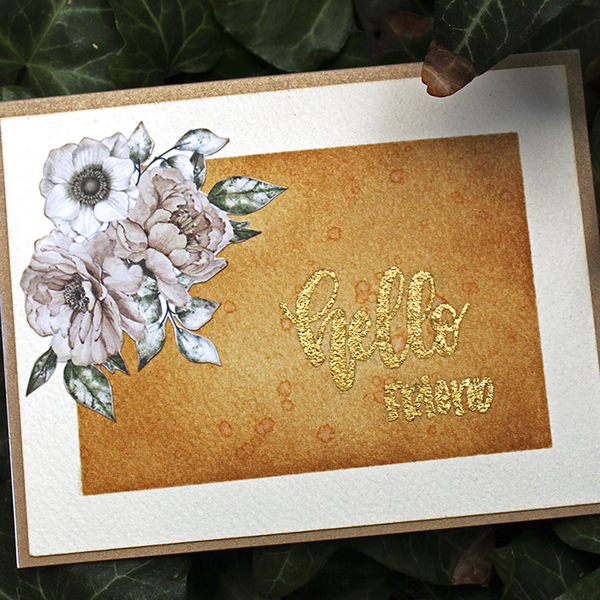 Ευχετήρια κάρτα Hello friend με λουλούδια - γενέθλια, γιορτή, γενική χρήση - 2