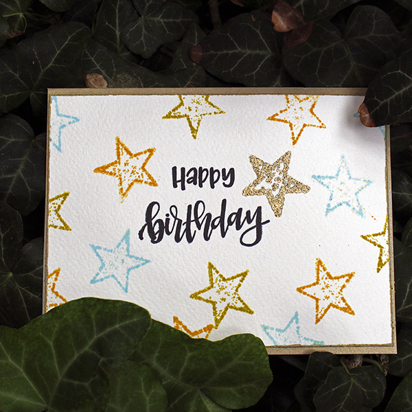 Ευχετήρια κάρτα Happy Birthday με αστέρια - γενέθλια, birthday - 2