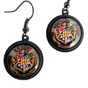 Σκουλαρίκια Χάρι Πότερ (Harry Potter) με τους κοιτώνες του Hogwarts - γυαλί, μικρά, κοσμήματα, κρεμαστά - 3
