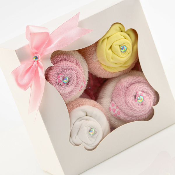 Cupcakes, βρεφικό σετ δώρου για κοριτσάκι! - κορίτσι, σετ δώρου, δώρο γέννησης - 3