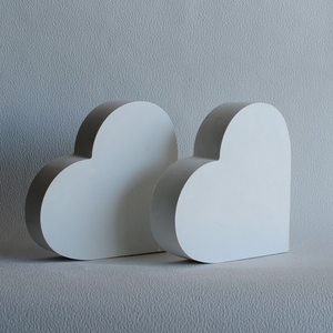 Διακοσμητική Καρδιά Βιβλιοστάτης από τσιμέντο Λευκό 18cm | Concrete - οργάνωση & αποθήκευση, τσιμέντο - 3