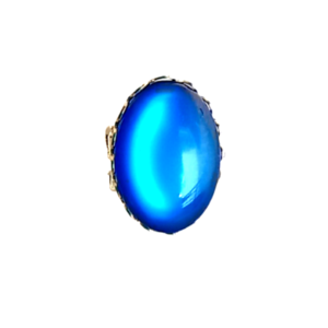 Δαχτυλίδι οβάλ σε ασημί βάση και μπλε καμπουσον ρητίνης - ημιπολύτιμες πέτρες, ορείχαλκος, μεγάλα, αυξομειούμενα, φθηνά - 2