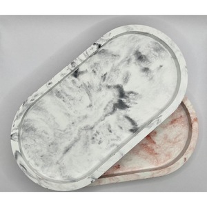 Τσιμεντένιος οβάλ δίσκος// Marble collection - τσιμέντο, διακοσμητικά - 2
