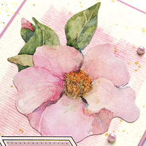 Ευχετήρια κάρτα Hello με ροζ λουλούδι - birthday, γιορτή, γενική χρήση - 4