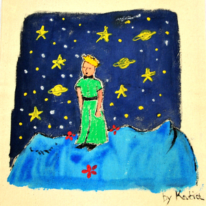 Ζωγραφισμένη στο χέρι πάνινη τσάντα Μικρός Πρίγκηπας tote bag Little Prince - ύφασμα, ώμου, μεγάλες, all day, tote - 2