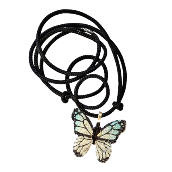 Κρεμαστό πεταλούδα φιλιγκρί επιμεταλλωμένη σε κορδόνι ρυθμιζόμενο - ορείχαλκος, πεταλούδα, κοντά, δώρα για γυναίκες, μενταγιόν