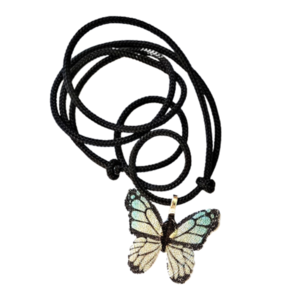 Κρεμαστό πεταλούδα φιλιγκρί επιμεταλλωμένη σε κορδόνι ρυθμιζόμενο - μενταγιόν, πεταλούδα, κοντά, φθηνά, ορείχαλκος