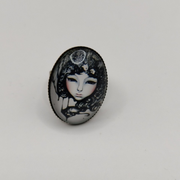Δαχτυλίδι Asian girl - ορείχαλκος, αυξομειούμενα, φθηνά