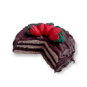 Τούρτα σοκολάτας με φράουλες/ κολιέ/ αλυσίδα/μεγάλο/ πολυμερικός πηλός - πηλός, μακριά, candy, μενταγιόν
