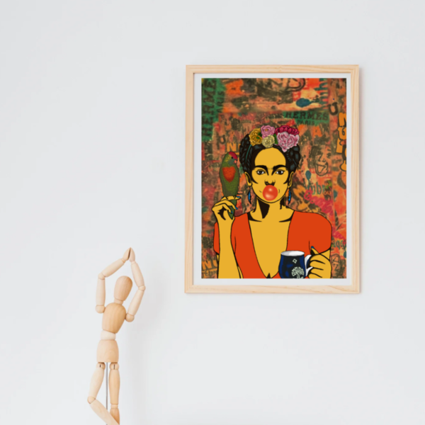 Frida Kahlo ψηφιακό/digital σχέδιο σε στυλ boho. Σε διαστάσεις 30 x 40 - αφίσες, χειροποίητα, boho, frida kahlo - 3