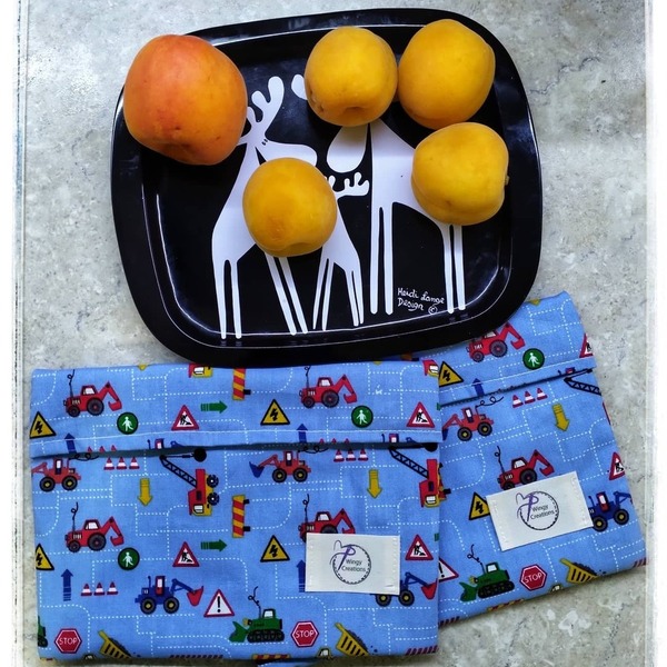 θηκη κολατσιου-snack bag 13*16cm-παιδικο σχεδιο - ύφασμα, χειρός, tote, μικρές - 2