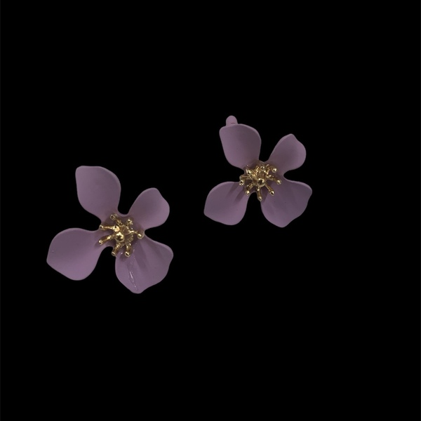 Purple flower - ορείχαλκος, λουλούδι, καρφωτά, μικρά - 2