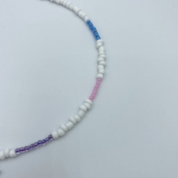Κολιέ με ατσάλινο στοιχείο κορώνα και πολύχρωμα seed beads. - charms, χάντρες, κοντά, ατσάλι, seed beads - 4