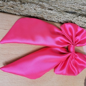 Φούξια Σατέν Φιόγκος - ύφασμα, σατέν, hair clips - 3