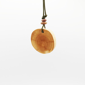 Κρεμαστό από ξύλο ελιάς - διάμετρος 3 εκ - ξύλο, γυαλί, boho, μενταγιόν - 3