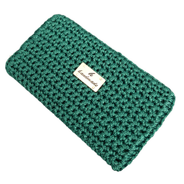 Πλεκτό πράσινο πορτοφόλι με φερμουάρ - Διατάσεις:20*11 εκ. - statement, νήμα, πλεκτό, δώρα για γυναίκες, πορτοφόλια - 2