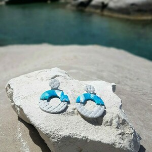 Ariel - Handmade polymer clay earrings - πηλός, μακριά, κρεμαστά, μεγάλα, πολυέλαιοι - 3