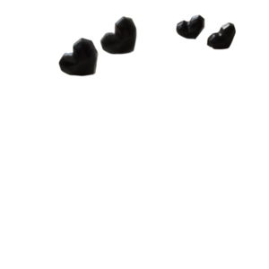 Σκουλαρίκια καρδιές από υγρό γυαλί μαύρες σετ 2τμχ - γυαλί, καρδιά, καρφωτά, μικρά