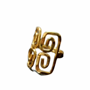Μαίανδρος (χειροποίητο δαχτυλίδι) - επιχρυσωμένα, χαλκός, γεωμετρικά σχέδια, αυξομειούμενα