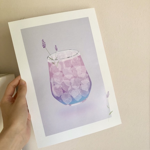 Digital art print lavender A4 - διακόσμηση, decor, αφίσες, πίνακες ζωγραφικής - 2