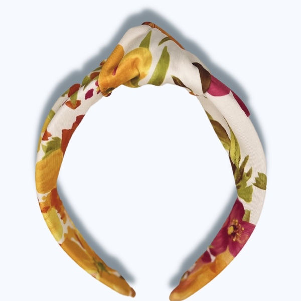 Flower bloom knot hairband - ύφασμα, φλοράλ, λουλουδάτο, στέκες