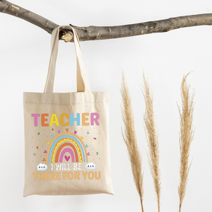 Τσάντα πάνινη tote για δασκάλα με τύπωμα - ύφασμα, μεγάλες, δώρα για δασκάλες, tote, πάνινες τσάντες