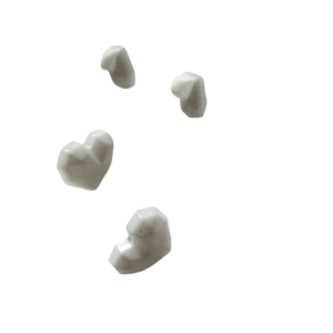 Σκουλαρίκια λευκές καρδιές από υγρό γυαλί σετ 2τμχ - γυαλί, καρδιά, ρητίνη, καρφωτά, μικρά