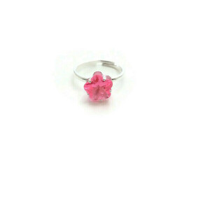 Παιδικό Δαχτυλίδι Μαργαρίτα ροζ - πλαστικό, γεωμετρικά σχέδια, βεράκια, αυξομειούμενα, φθηνά