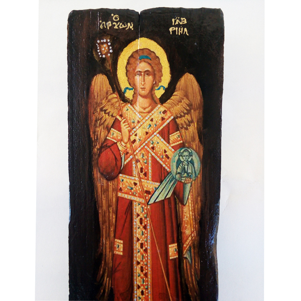 Αρχάγγελος Γαβριήλ Χειροποίητη Εικόνα 38x13cm - πίνακες & κάδρα, πίνακες ζωγραφικής, εικόνες αγίων - 5