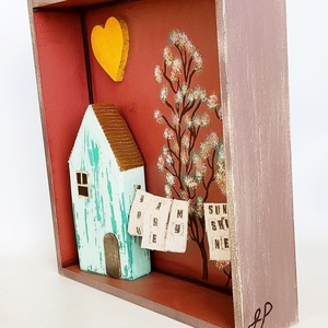 Καδρακι (shadow box) επιτραπέζιο vintage μοναδικό - ξύλο, σπίτι, διακοσμητικά - 5