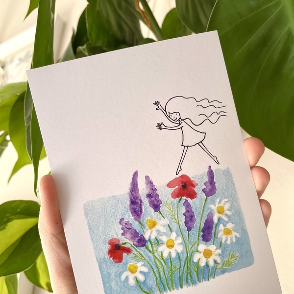 ευχετήρια κάρτα με λουλούδια - γενική χρήση - 2