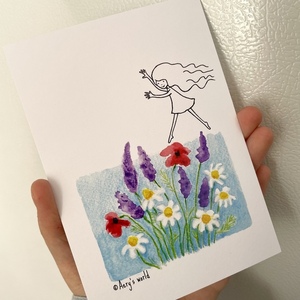 ευχετήρια κάρτα με λουλούδια - γενική χρήση - 3