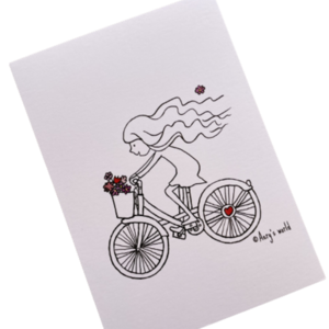ευχετήρια κάρτα με ποδήλατο - αγάπη, γενέθλια, γενική χρήση