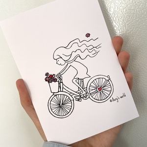 ευχετήρια κάρτα με ποδήλατο - αγάπη, γενέθλια, γενική χρήση - 2