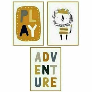 Σετ 3 κάδρα "ADVENTURE" για παιδικό δωμάτιο ( 22 χ 31 εκ. ) - πίνακες & κάδρα, αγόρι, δώρο, ζωάκια, παιδικά κάδρα