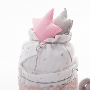 Χειροποίητο Diaper Cake για διδυμάκια - Cute Twins - δώρα για μωρά, σετ δώρου, δώρο γέννησης, diaper cake - 2