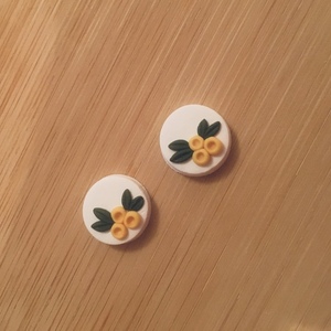 Σκουλαρίκια μικρά με χειροποίητο λουλούδι - επάργυρα, πηλός, λουλούδι, καρφωτά, μικρά - 4