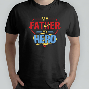 Ανδρικό T-shirt "Ήρωας μου, ο μπαμπάς μου" - μπαμπάς, δώρα για τον μπαμπά, γιορτή του πατέρα