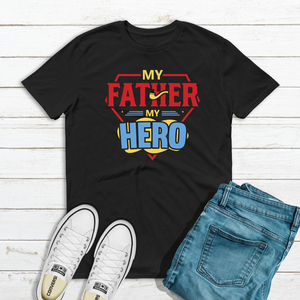 Ανδρικό T-shirt "Ήρωας μου, ο μπαμπάς μου" - μπαμπάς, δώρα για τον μπαμπά, γιορτή του πατέρα - 3